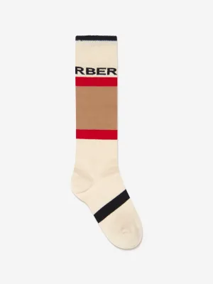 Burberry Kids Icon Text Socks In Multicolour