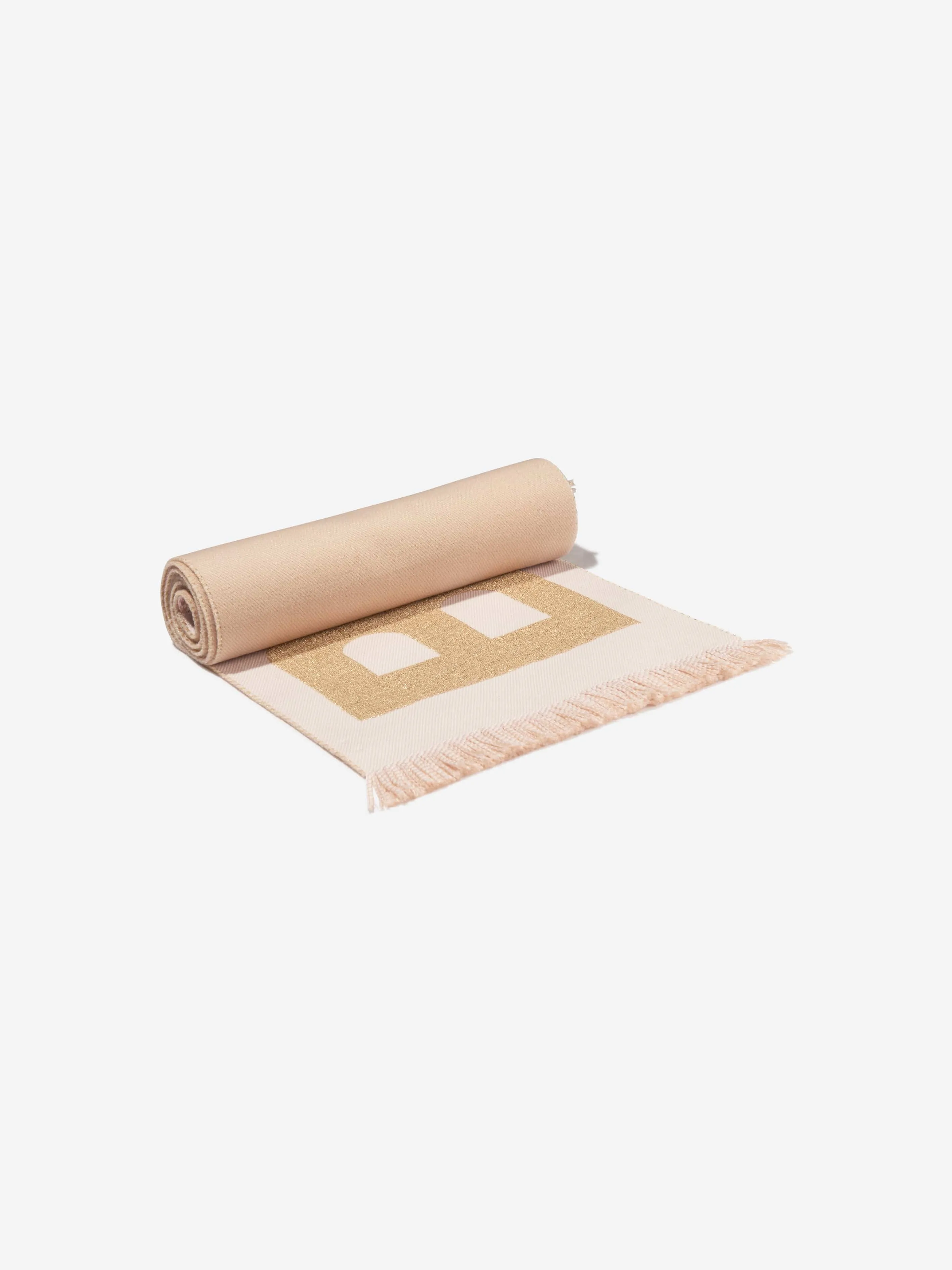 Burberry Kids Wool Logo Scarf In Beige