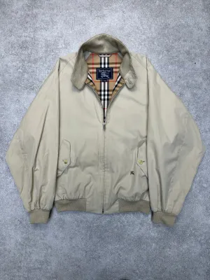 Burberry Nova Check Lined Logo Embroidered Harrington Jacket