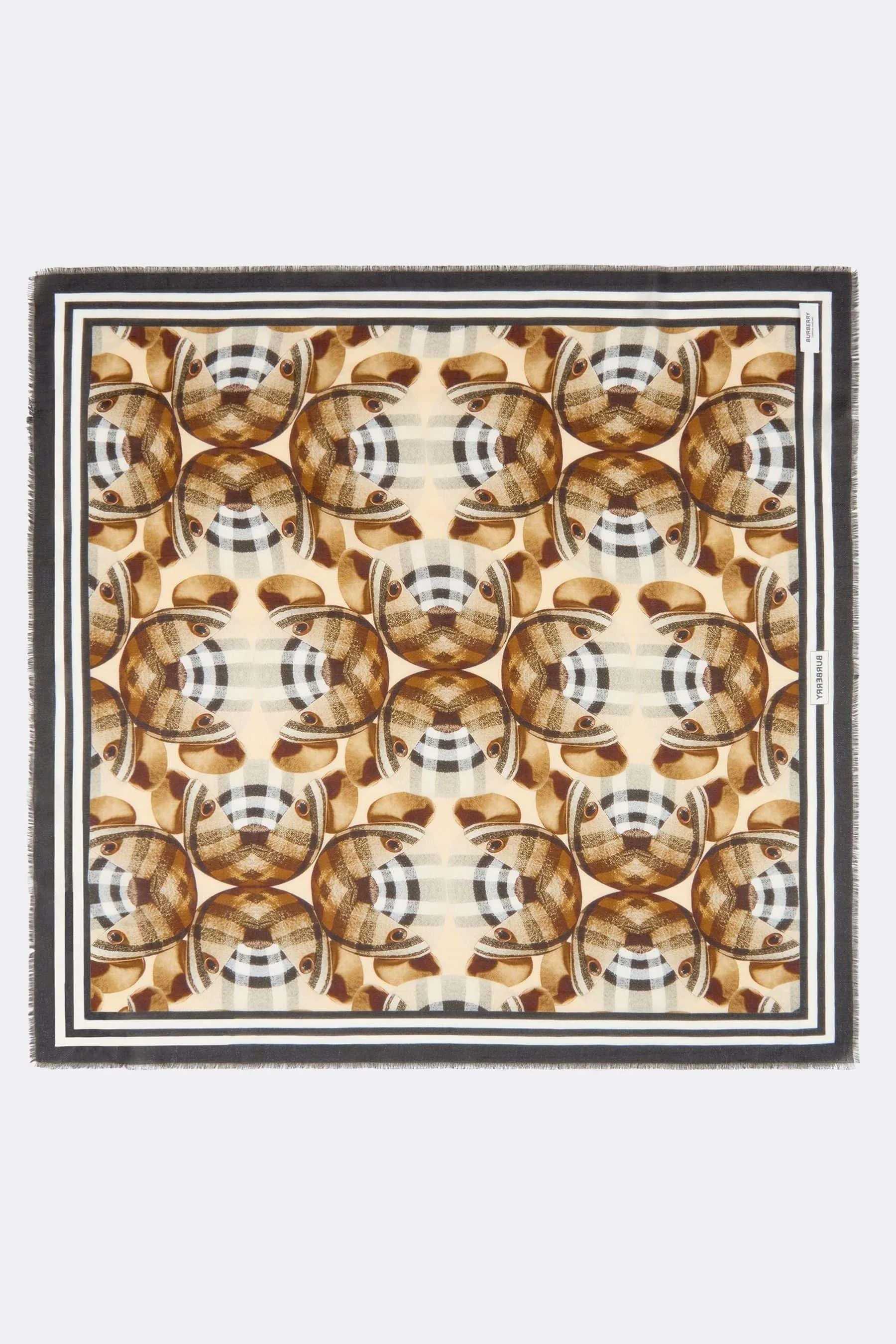 Burberry Unisex Bear Print Silk Scarf