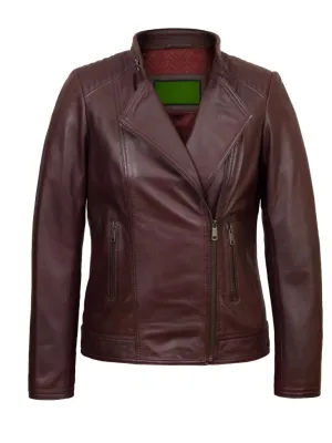 Burgundy Biker Leather Jacket