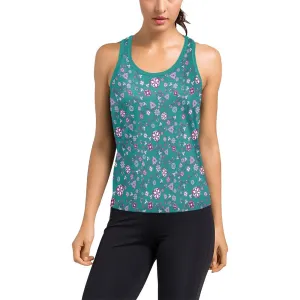 Burgundy Bloom Women's Racerback Tank Top