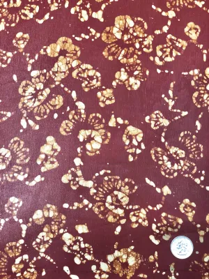 Burgundy CP-008 Silk Chiffon Batik Hand Print Fabric