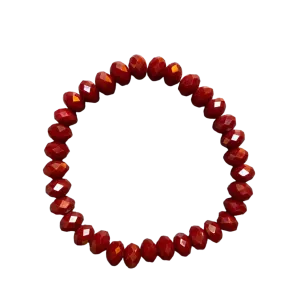 Burgundy Faceted Rondelle 8mm Bracelet