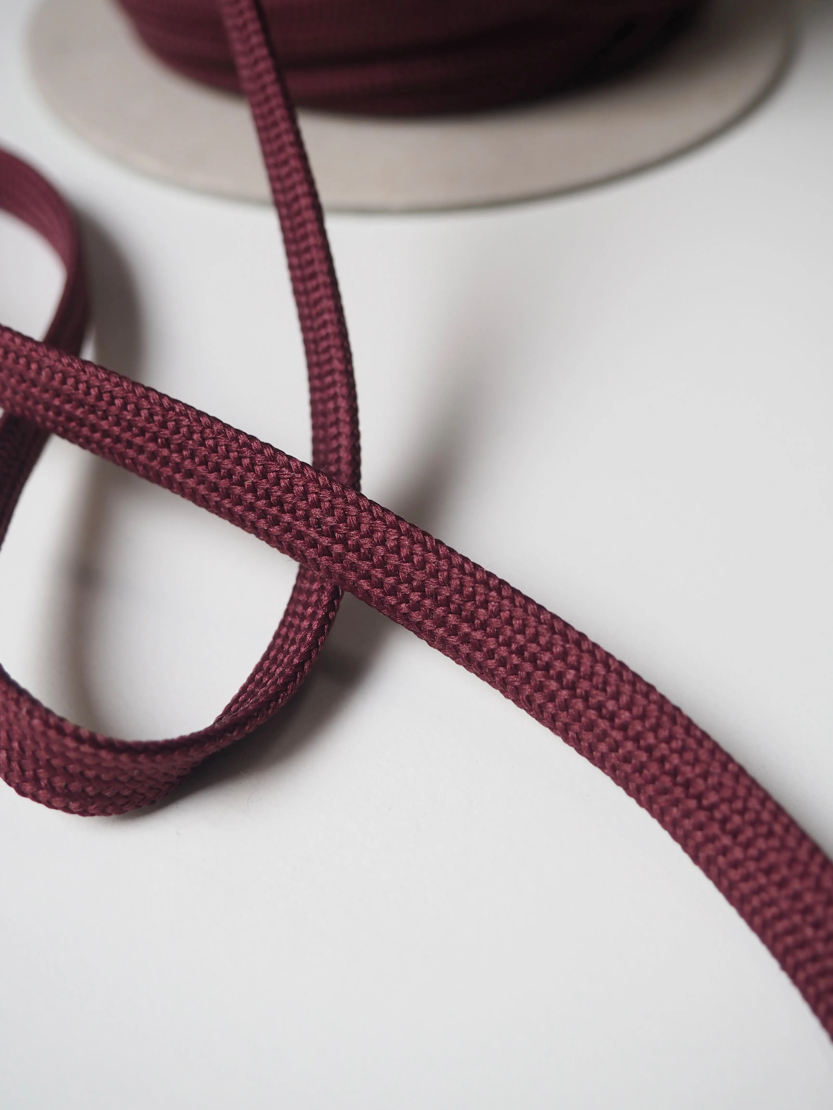 Burgundy Flat Braided Cord 10mm