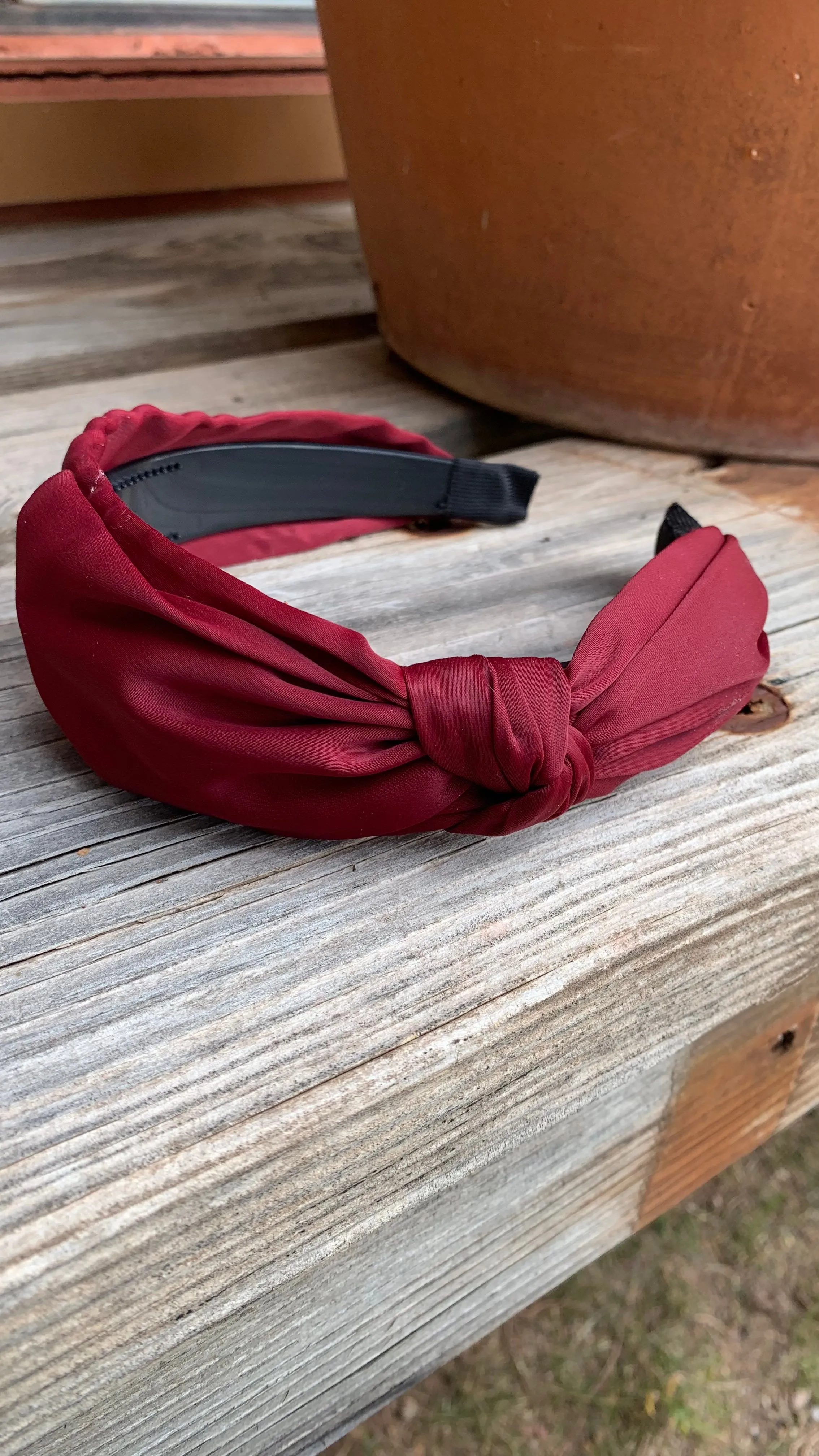 Burgundy Knotted Headband