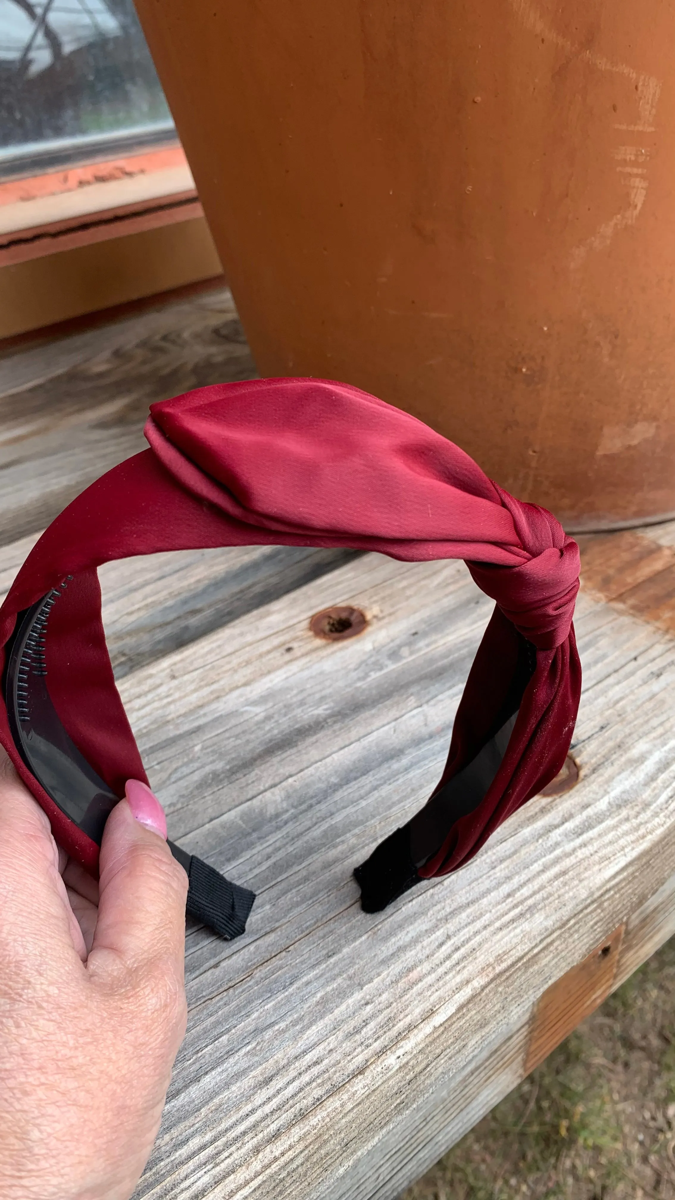 Burgundy Knotted Headband