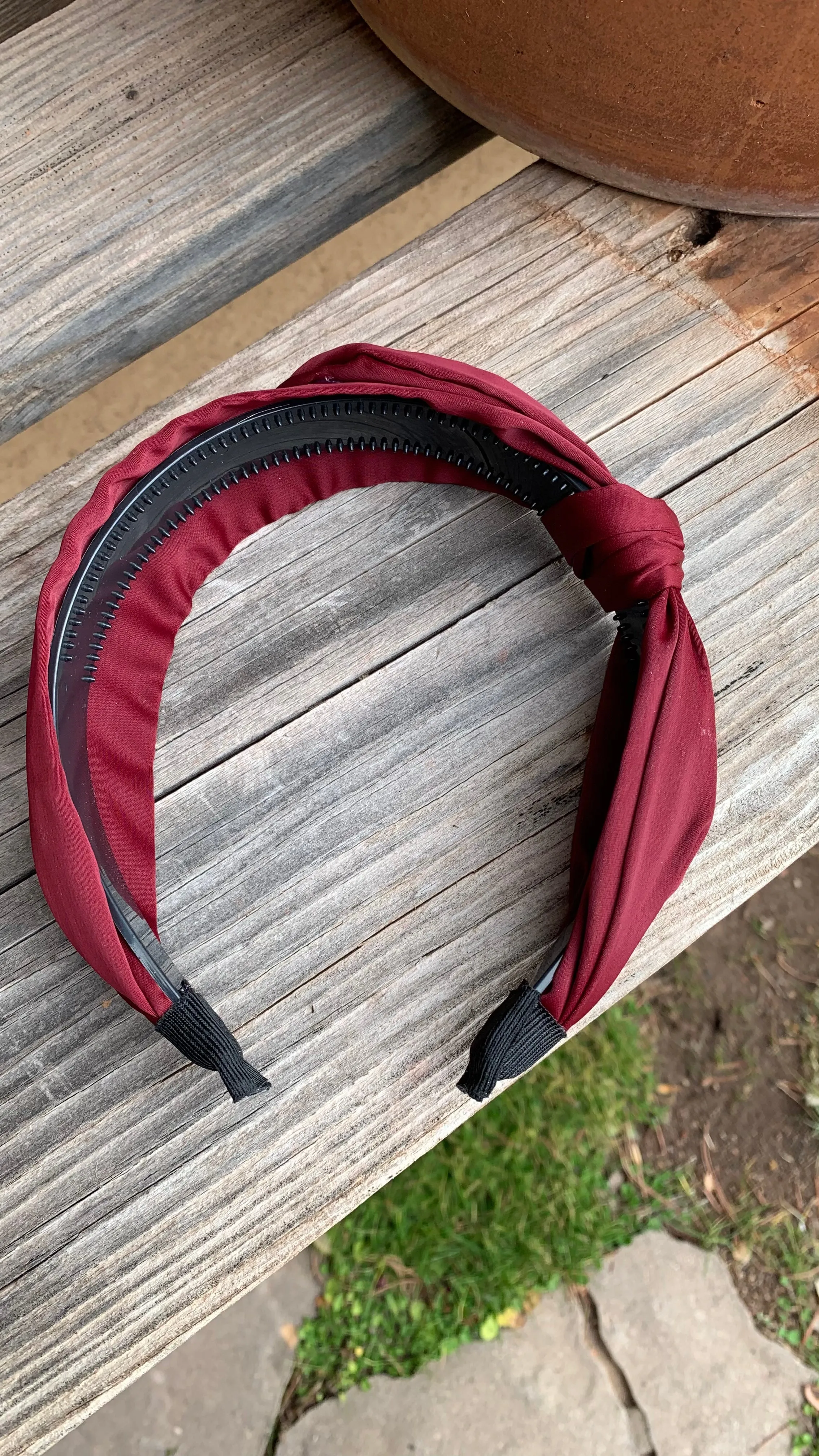 Burgundy Knotted Headband