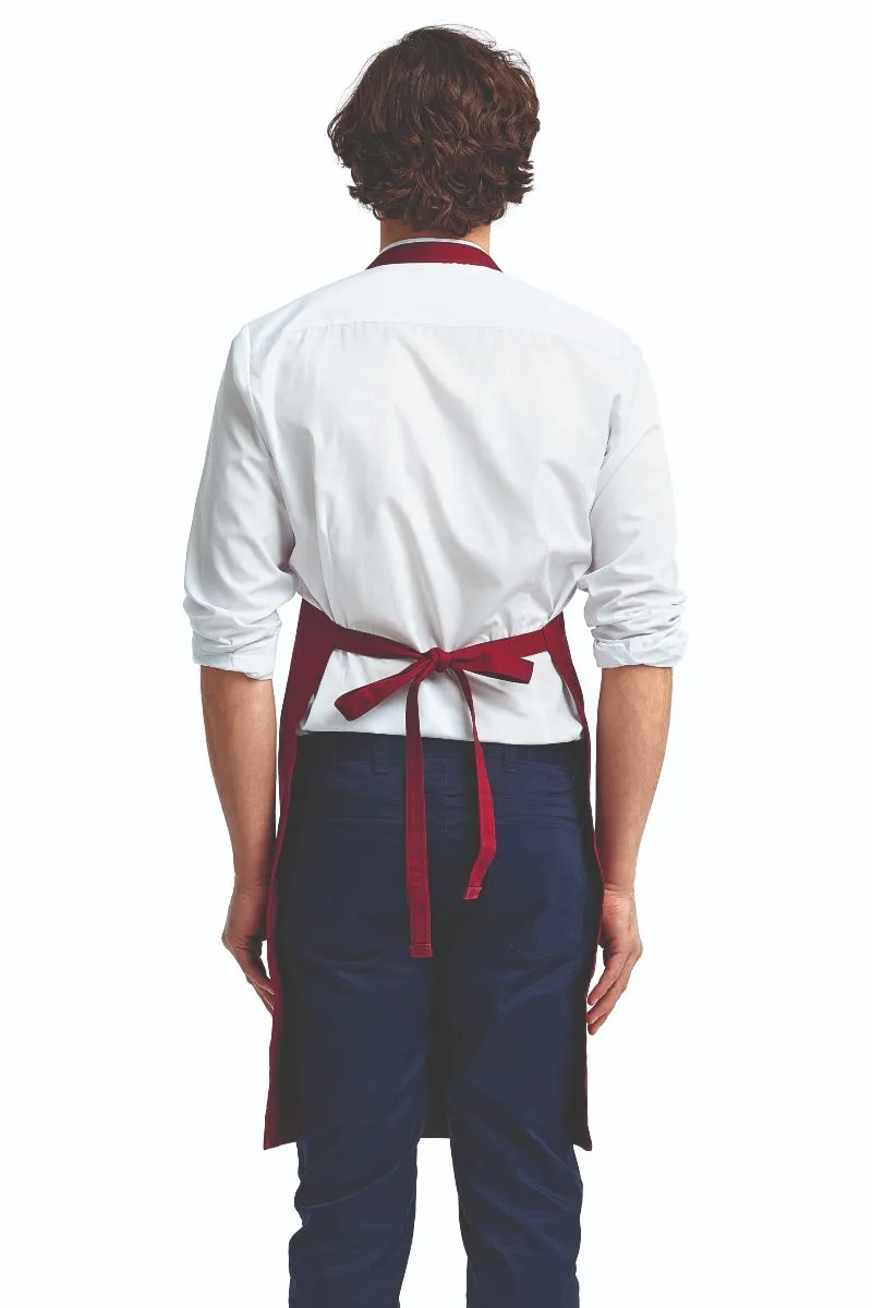 Burgundy Organic Cotton Bib Apron (No Pockets)