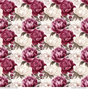 Burgundy Peony Flowers 3 Pattern Vinyl Sheet/Wrap