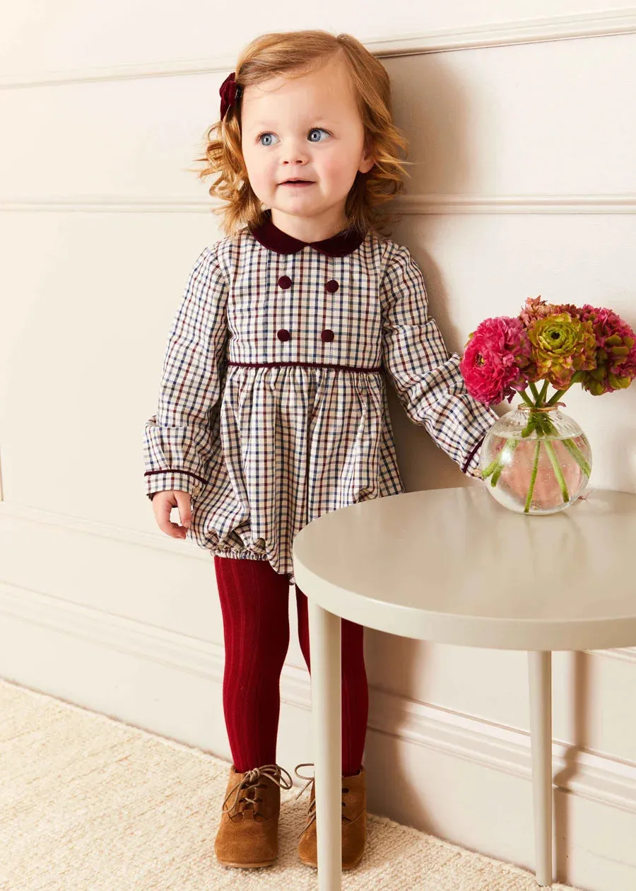 Burgundy Ribbed Tights (3mths-8yrs)