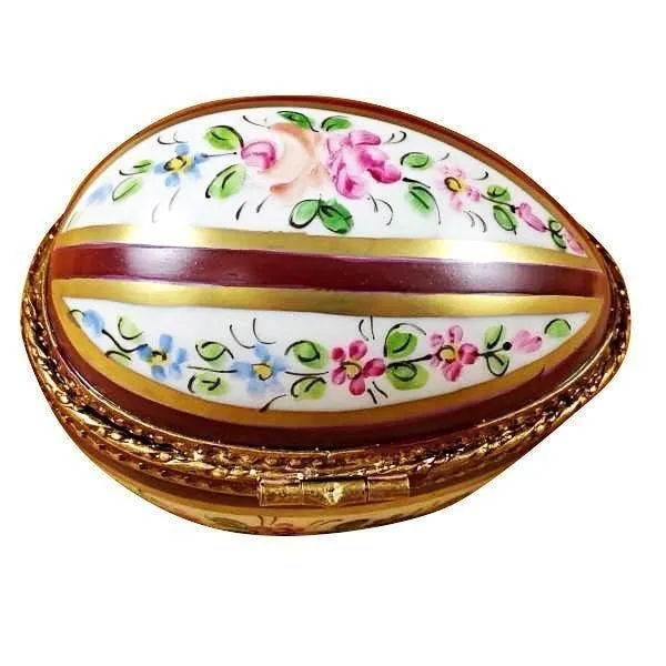 Burgundy Striped Egg limoges box