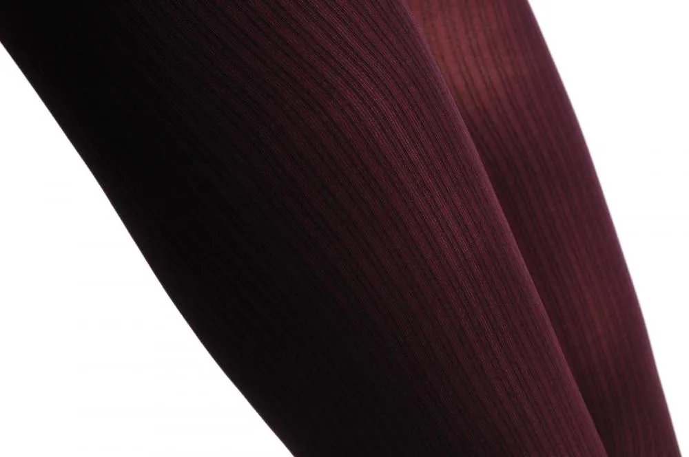 Burgundy With Very Thing Vertical Black Stripes