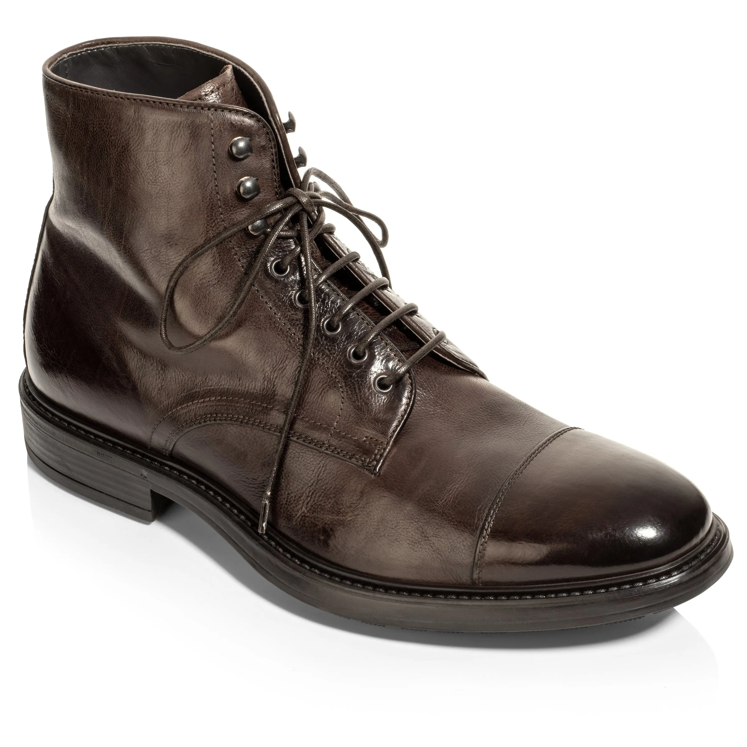 Burkett Dark Brown Cap Toe Boot