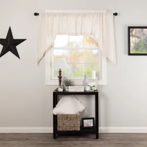 Burlap Antique White Swag Curtains