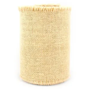 Burlap Jute Fringe Edge Ribbon 6in x 10yd