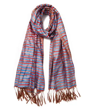 Burma Mauve Tassel Silk Scarf