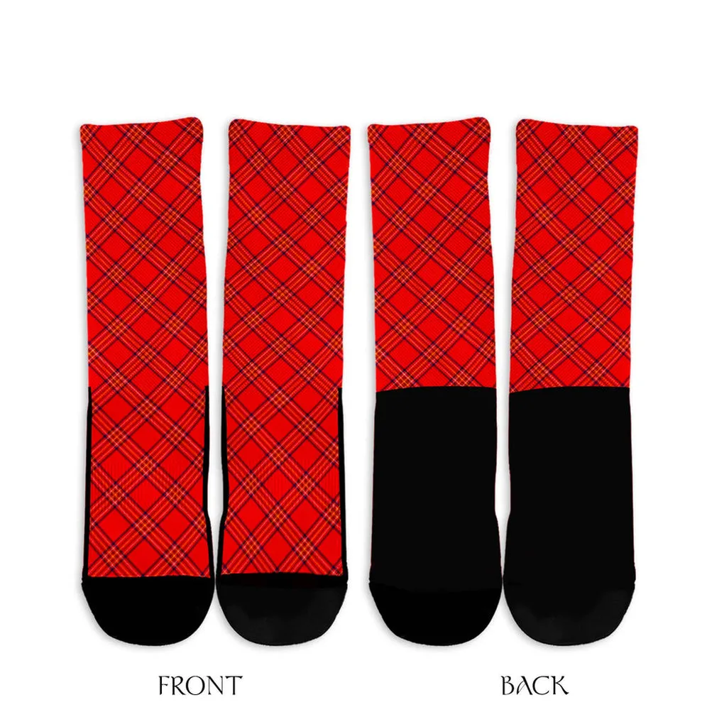 Burnett Modern Tartan Crew Socks Cross Tartan Style