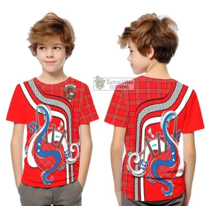 Burnett Modern Tartan Kid T-Shirt with Epic Bagpipe Style