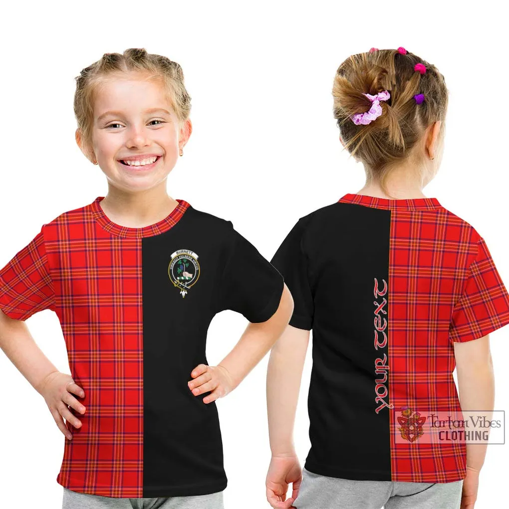 Burnett Modern Tartan Kid T-Shirt with Family Crest and Half Of Me Style