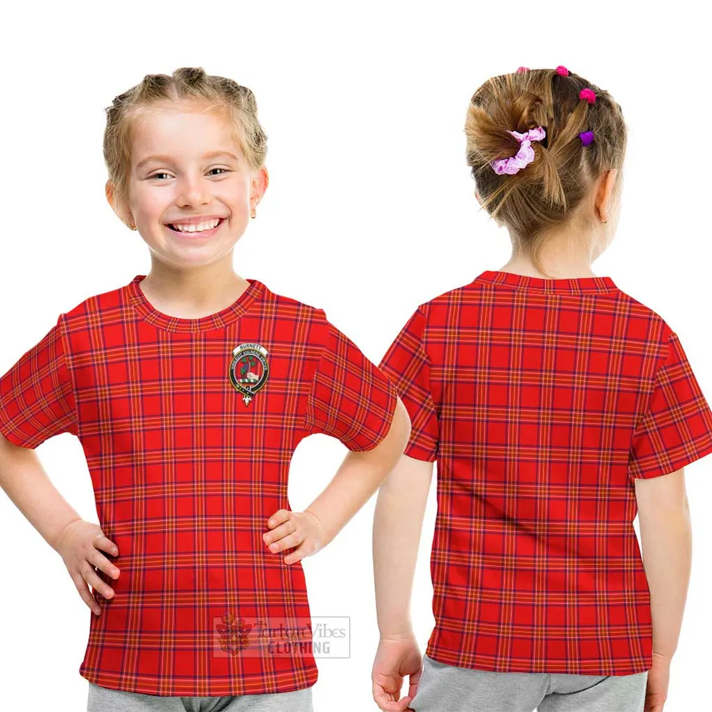 Burnett Modern Tartan Kid T-Shirt with Family Crest