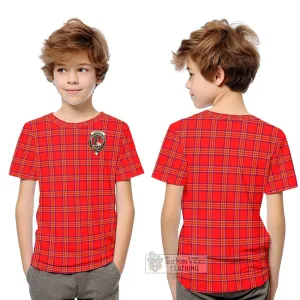 Burnett Modern Tartan Kid T-Shirt with Family Crest