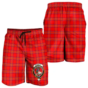 Burnett Modern Tartan Mens Shorts with Family Crest