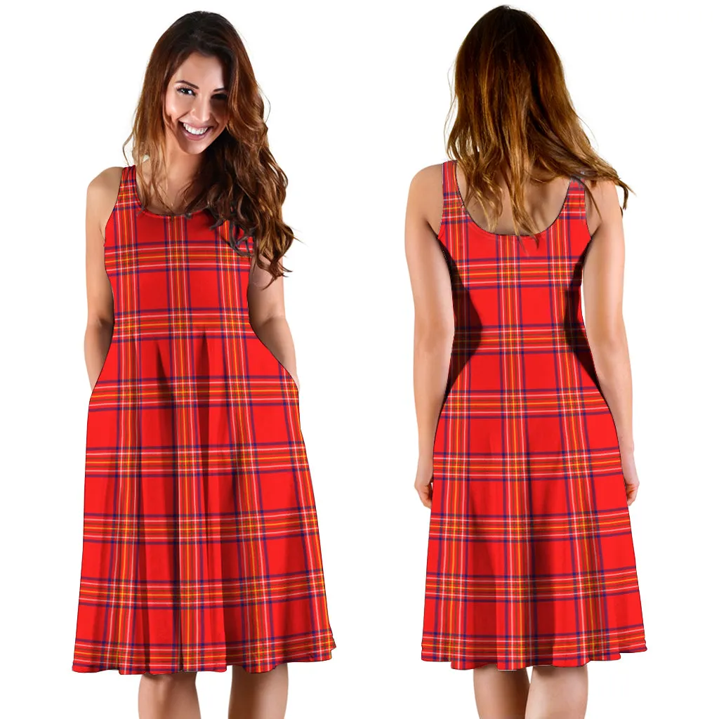 Burnett Modern Tartan Sleeveless Midi Womens Dress