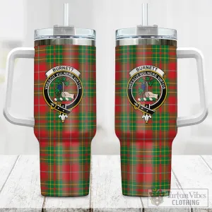 Burnett Tartan and Family Crest Tumbler with Handle