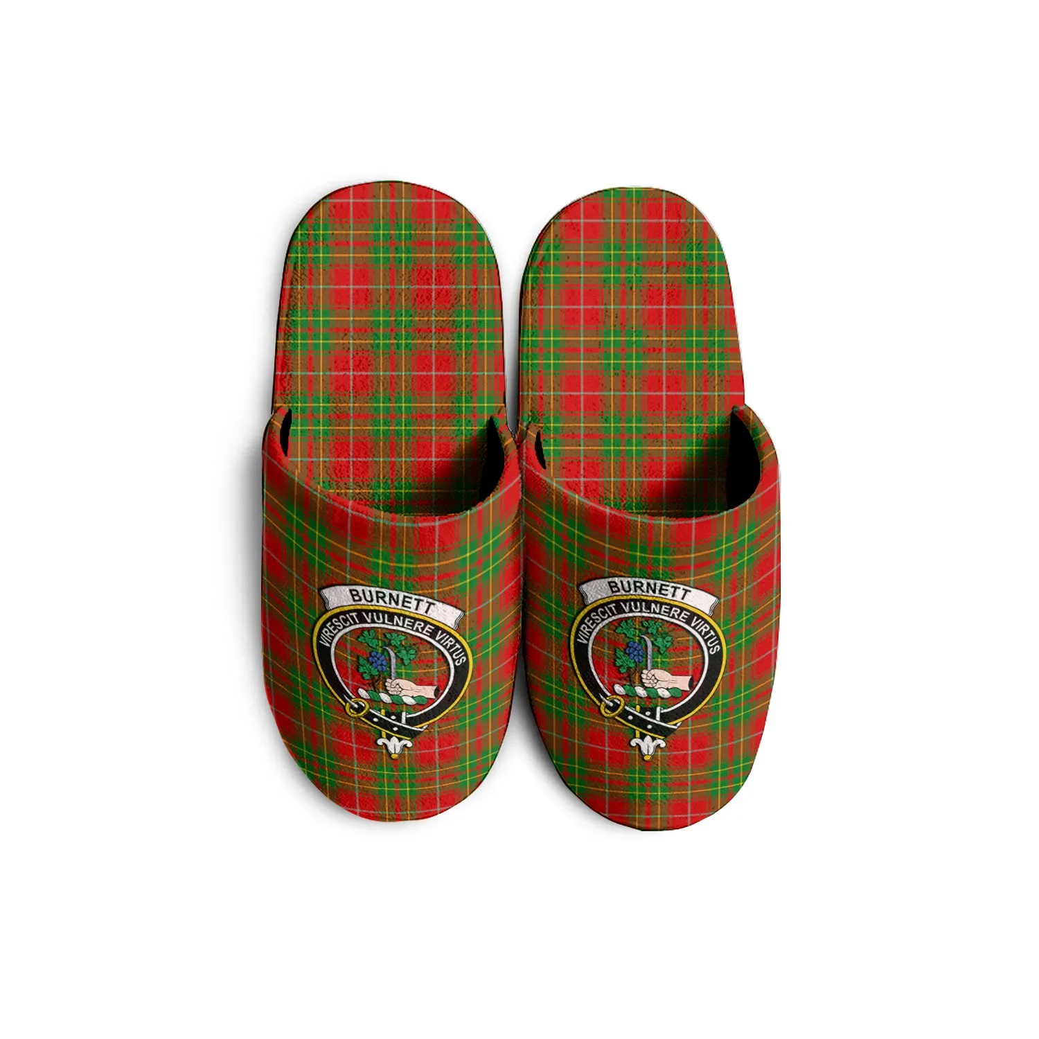 Burnett Tartan Home Slippers with Family Crest