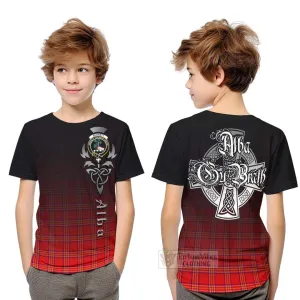 Burnett Tartan Kid T-Shirt Featuring Alba Gu Brath Family Crest Celtic Inspired