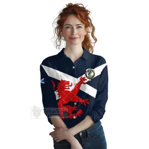 Burnett Tartan Lion Rampant Women's Casual Shirt Proudly Display Your Heritage with Alba Gu Brath and Clan Name