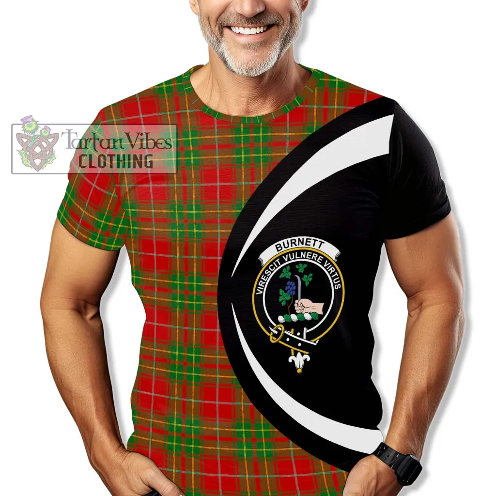 Burnett Tartan T-Shirt with Family Crest Circle Style