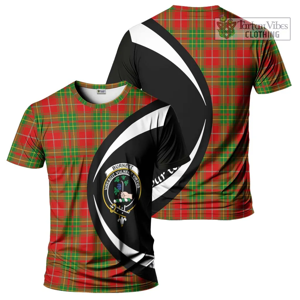 Burnett Tartan T-Shirt with Family Crest Circle Style