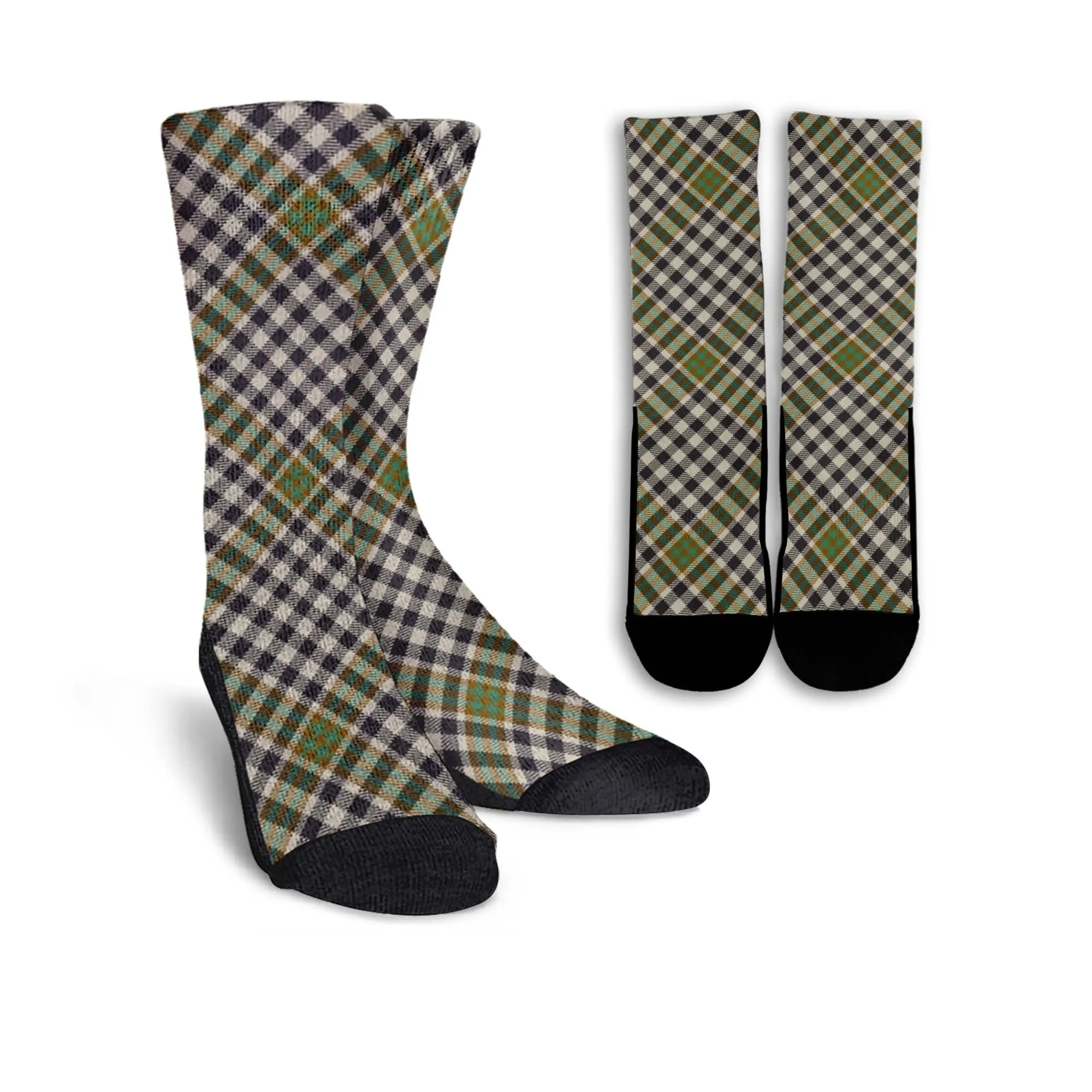 Burns Check Tartan Crew Socks Cross Tartan Style