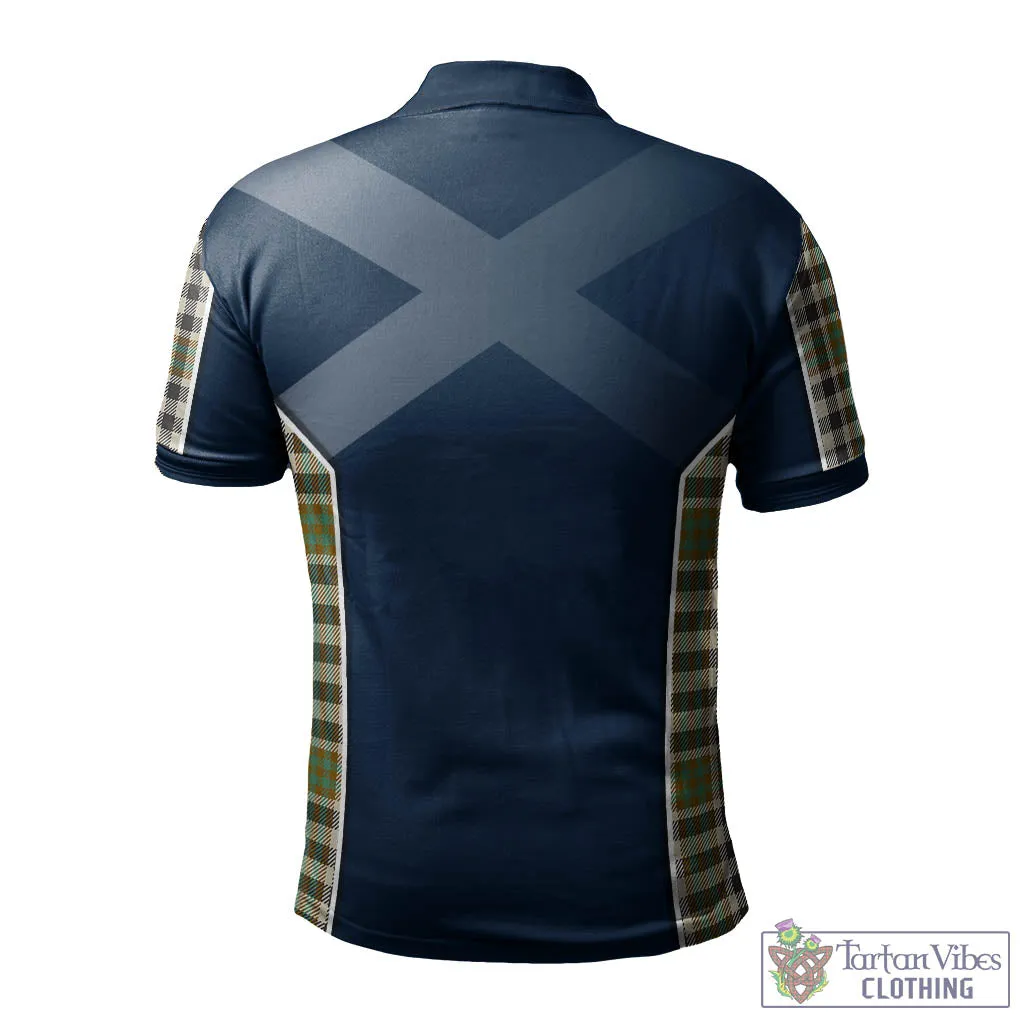 Burns Check Tartan Men's Polo Shirt with Family Crest and Scottish Thistle Vibes Sport Style