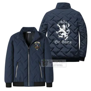 Burns Family Crest Padded Cotton Jacket Lion Rampant Alba Gu Brath Style