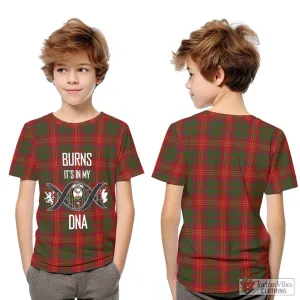 Burns Tartan Kid T-Shirt with Family Crest DNA In Me Style