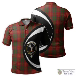 Burns Tartan Men's Polo Shirt with Family Crest Circle Style