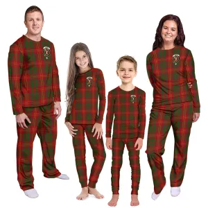 Burns Tartan Pajamas Family Set with Family Crest