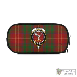 Burns Tartan Pen and Pencil Case with Family Crest