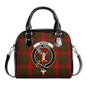 Burns Tartan Shoulder Handbags with Family Crest