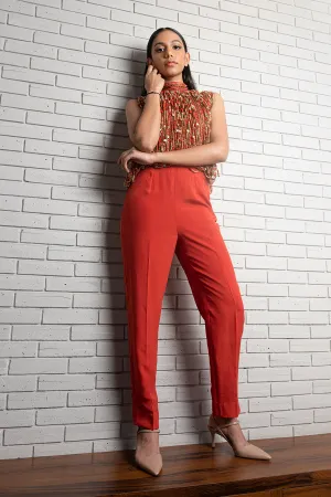 Burnt Orange Cigarette Pants