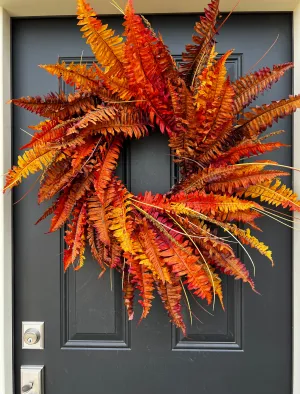 Burnt Orange Fall Fern Wreath