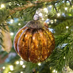 Burnt Orange Mercury Glass Ornament