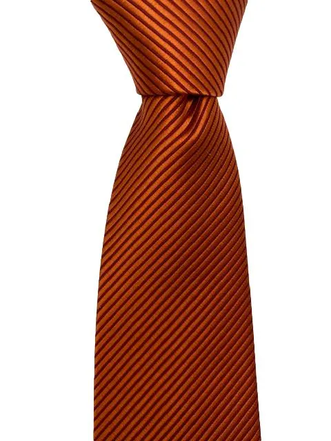 Burnt Orange Striped Men's Tie