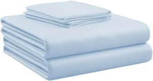 Burrhomes 500TC Super Soft Elegant Colors Bedsheet 100% Cotton Set of 3 Includes Bedsheet (60" x 90") & 2 Pillow Covers (18"x28") (Light Blue, Single)