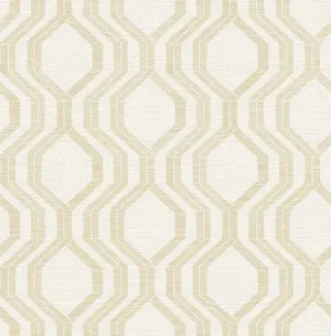 Burton Gold Modern Ogee Wallpaper