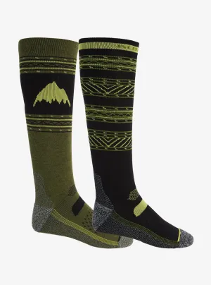 Burton Performance Lightweight Two Pack Socks Mens 2023 Black / Martini Olive