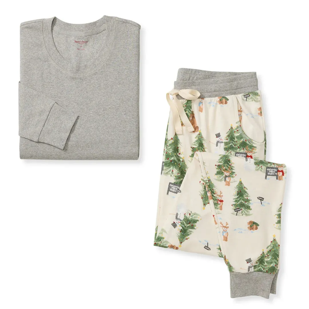 Burt's Bees Organic Adult Pajamas Christmas Tree Farm